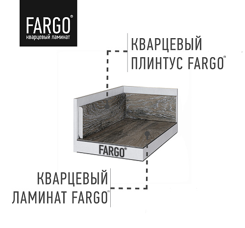 Кварцевый плинтус Fargo 61S455 Дымчатый Меланит Кварцевый плинтус Fargo 61S455 Дымчатый Меланит