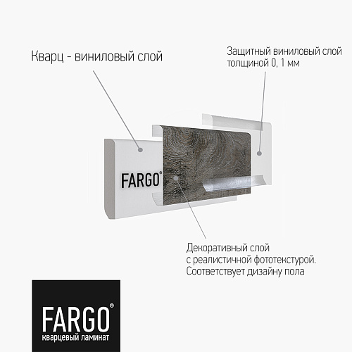 Кварцевый плинтус Fargo 385-5 Дуб Осло Кварцевый плинтус Fargo 385-5 Дуб Осло